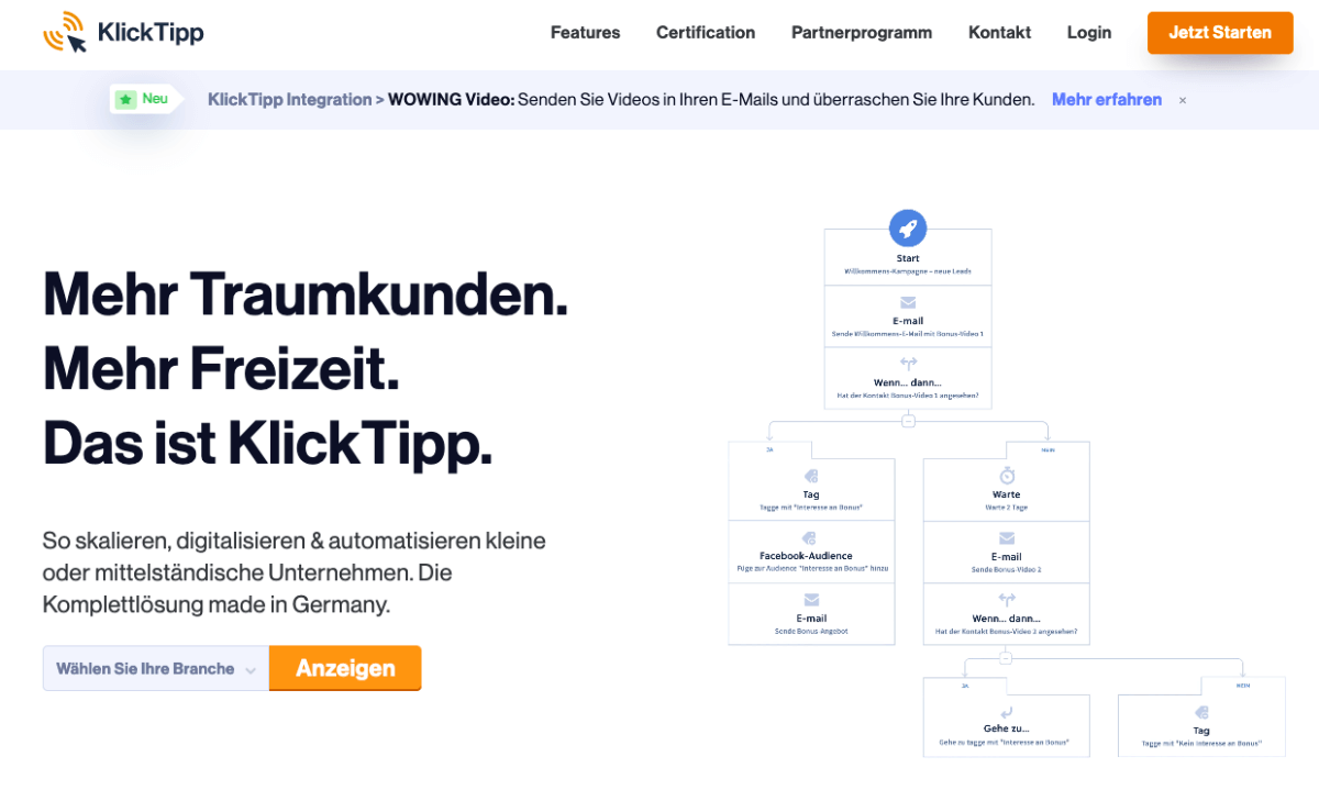 KlickTipp Landingpage